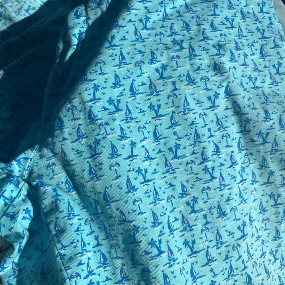 Vineyard Vines Breaker Shorts Size 40 Sailboats And Palm Trees blue coastal - Picture 2 of 9